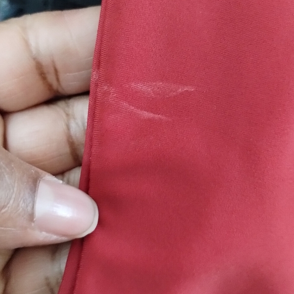 Plus Size Red/Patterned Racer Back Swim Top - Picture 9 of 12